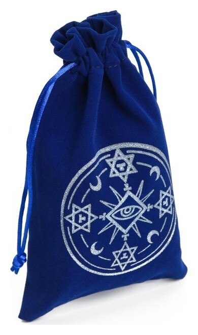 Мешочек для карт таро, «Тайный знак», бархатный, тёмно-синий  Лас Играс