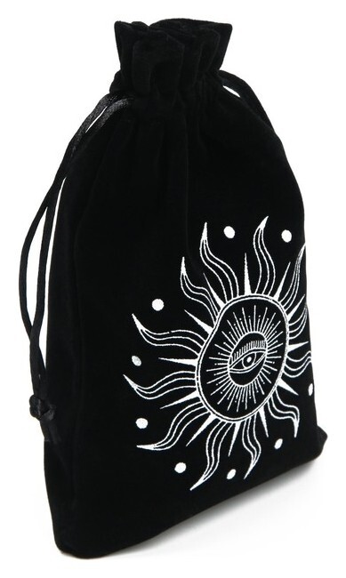 Мешочек для карт таро «Солнечный свет», бархатный, чёрный  Лас Играс