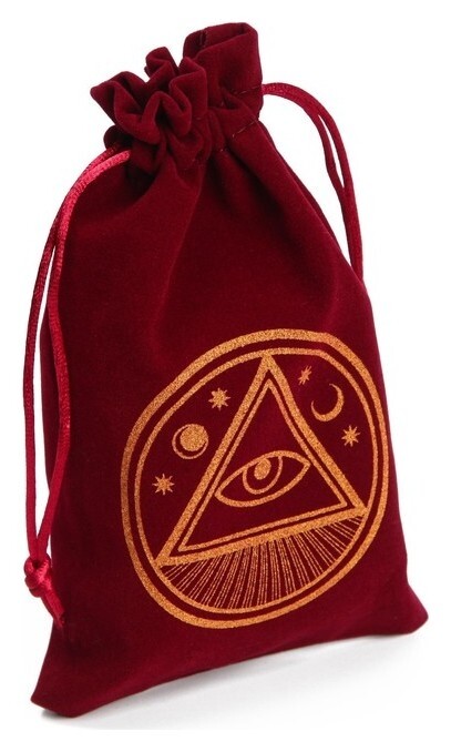 Мешочек для карт таро, «Всевидящее око», бархатный, бордовый  Лас Играс