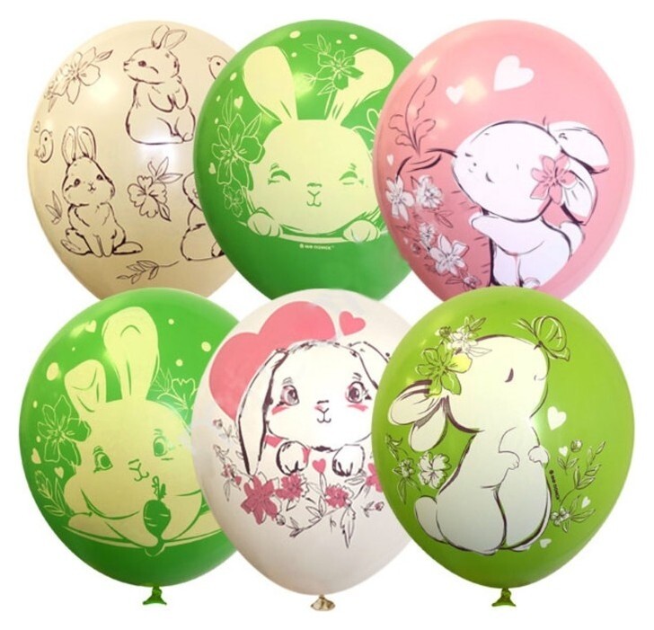 Шар латексный 12" «Зайки», набор 25 шт.  Latex Occidental