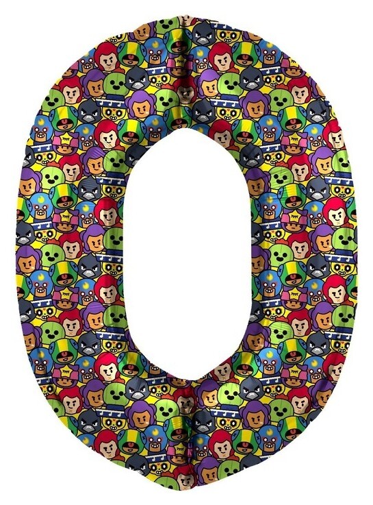 Шар фольгированный 34" «Цифра 0» Brawl Stars, 1 шт.  Дон Баллон