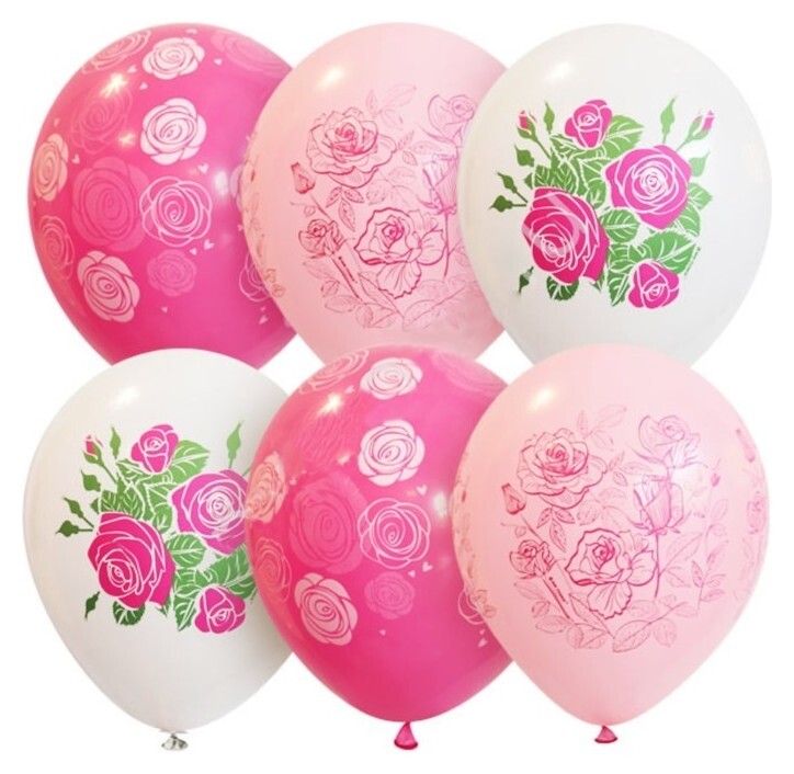 Шар латексный 12" «Розы», набор 25 шт. Latex Occidental