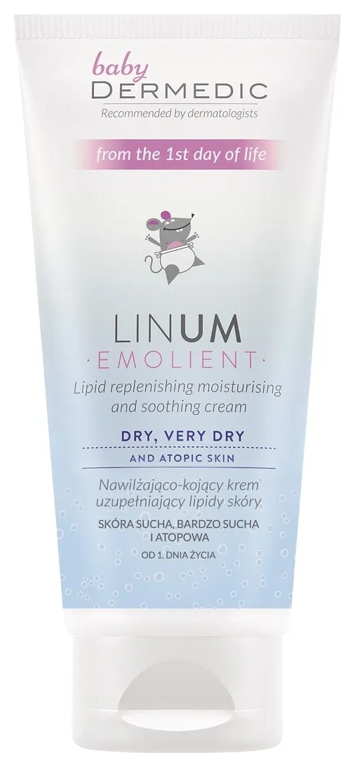 Крем для детей увлажняющий успокаивающий с 1 дня жизни Dermedic Emolient linum