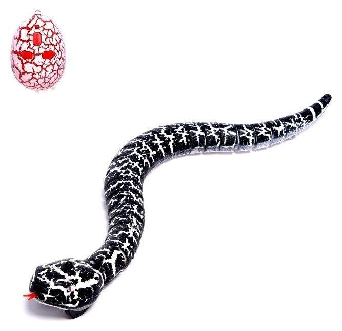 Животное радиоуправляемое «Змея», свет, работает от аккумулятора, цвет черный  