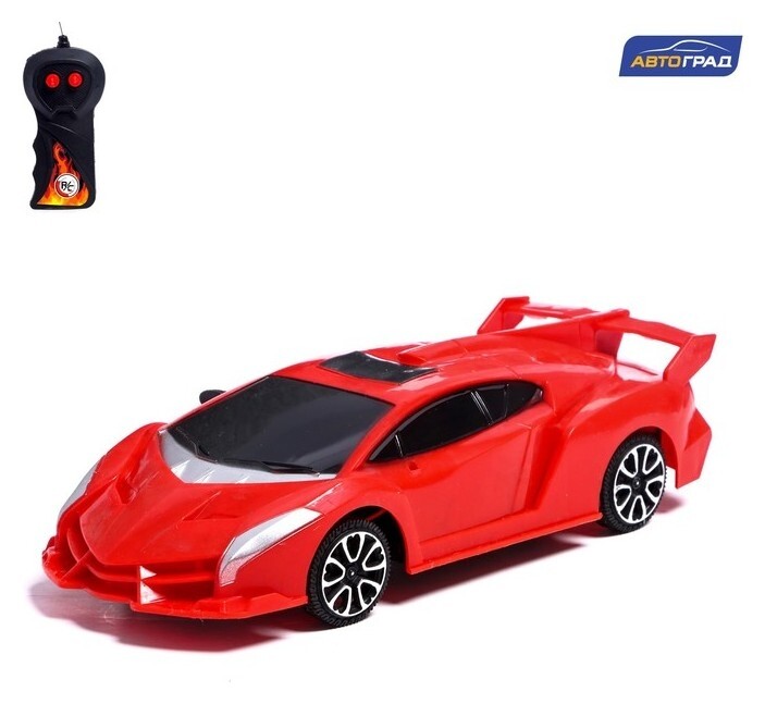 Машина радиоуправляемая «Суперкар», работает от батареек, цвет красный  Автоград