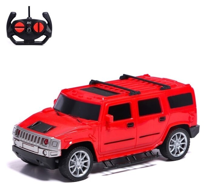 Джип радиоуправляемый «Внедорожник», 1:18, свет, работает от батареек, цвет красный  