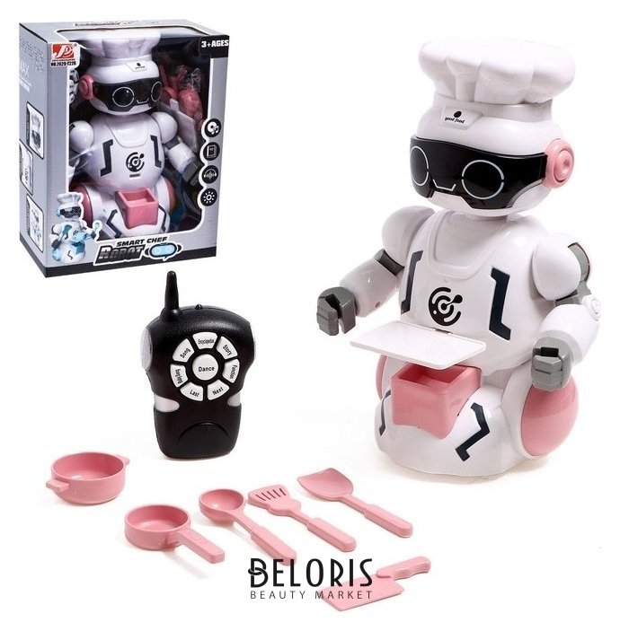 Робот радиоуправляемый «Шеф повар», световые и звуковые эффекты, цвет розовый NNB