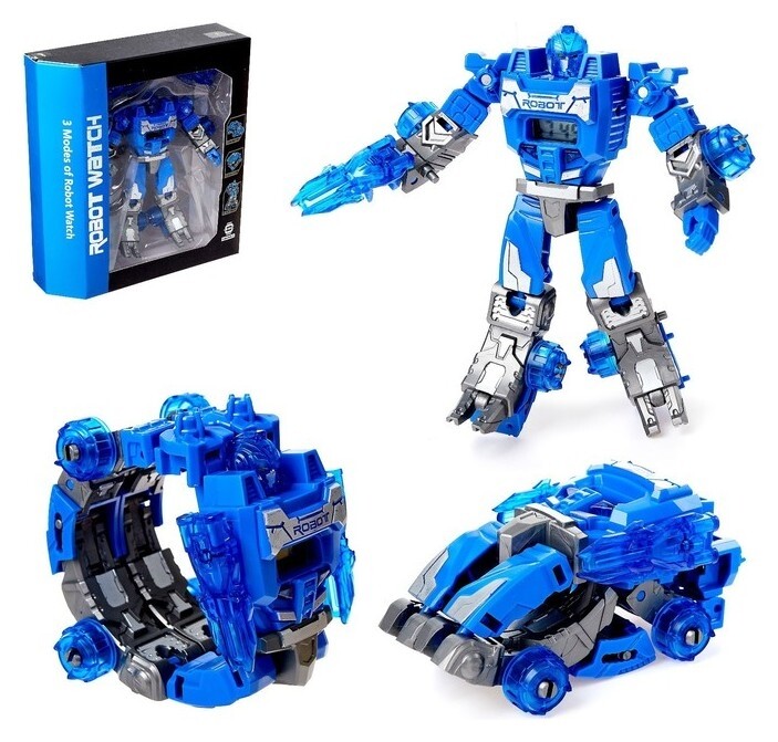 Робот «Часы», трансформируется в робота и машинку, цвет синий  