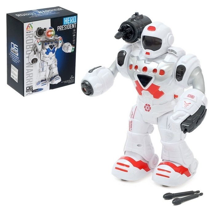 Робот «Герой», световые и звуковые эффекты, работает от батареек, цвет красный  