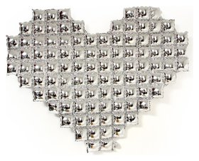 Шар фольгированный 42" «Сердце поп-ит», серебро Страна Карнавалия
