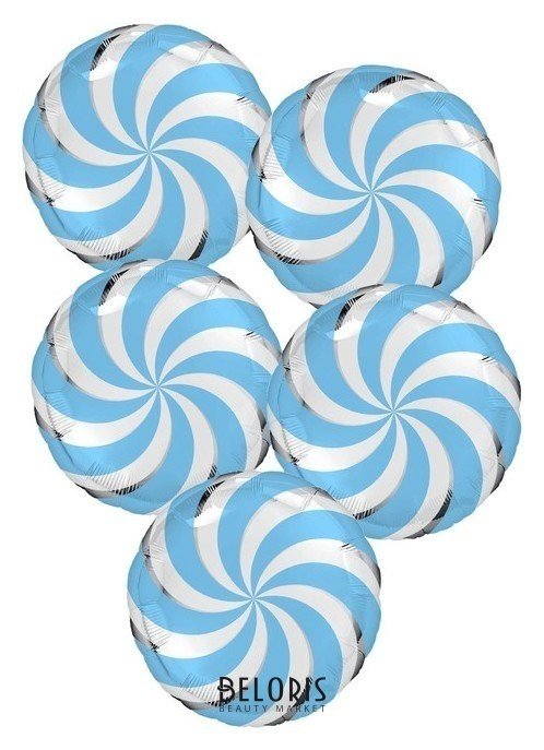 Шар фольгированный 18 «Леденец голубой», круг, набор 5 шт. Agura