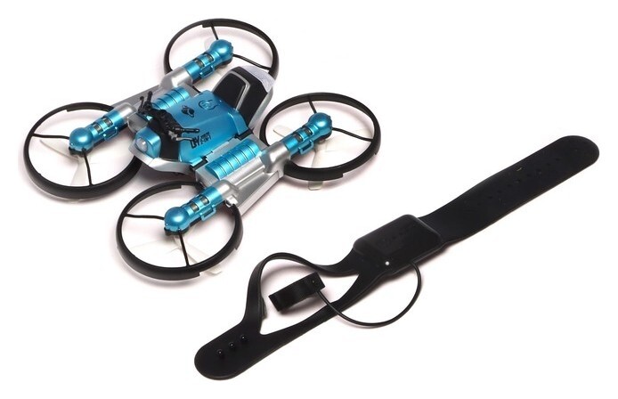 Квадрокоптер радиоуправляемый «Трансформер», управление жестами, цвет голубой  