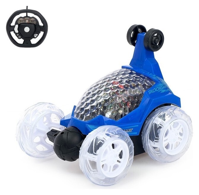 Перевёртыш радиоуправляемый «Трюкач», подсветка колес, работает от аккумулятора цвет синий  