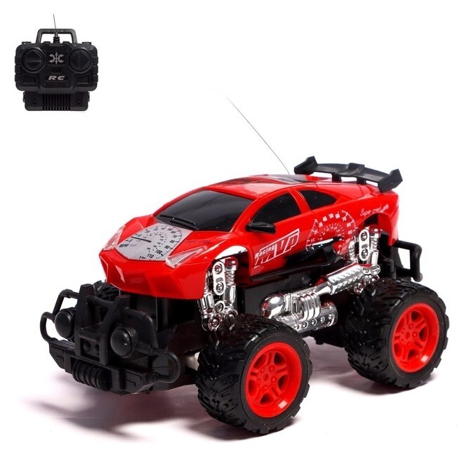 Джип радиоуправляемый «Супергонщик», работает от аккумулятора, цвет красный  