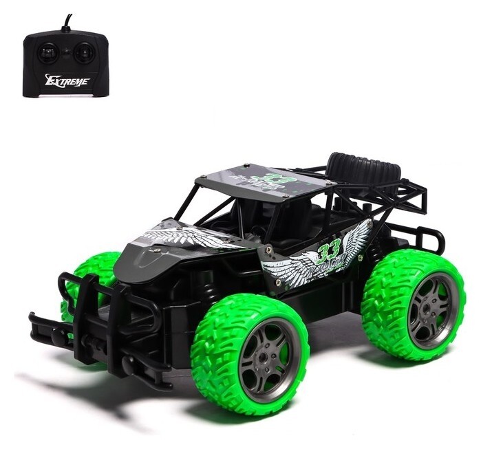 Джип радиоуправляемый «Багги», 1:18, работает от батареек, цвет зелёный  