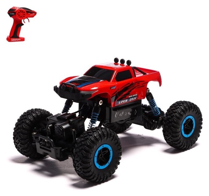 Джип радиоуправляемый «Джип-триал», полный привод 4wd, работает от аккумулятора, цвет красный 