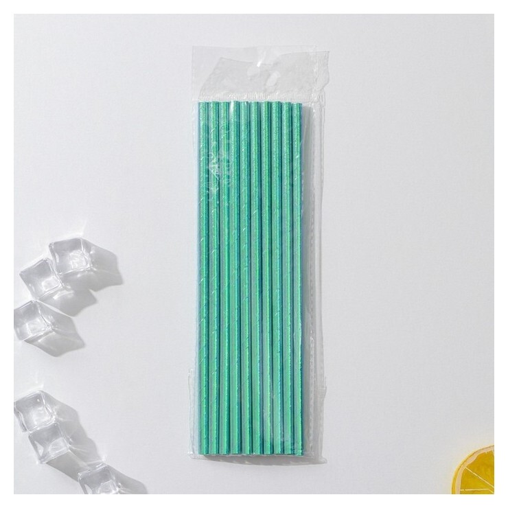 Трубочки "Голубые", 10 шт  Фабрика счастья