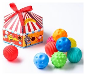 Подарочный набор массажных развивающих мячиков «Цирк», 9 шт. Крошка Я