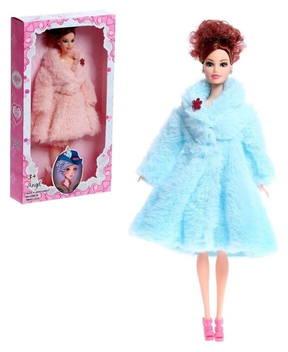 Кукла-модель «Инна» в шубе, цвет голубой  