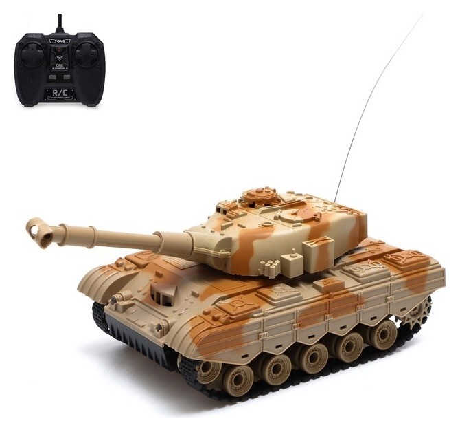 Танк радиоуправляемый «Атака», световые и звуковые эффекты, работает от аккумулятора, цвет песочный  