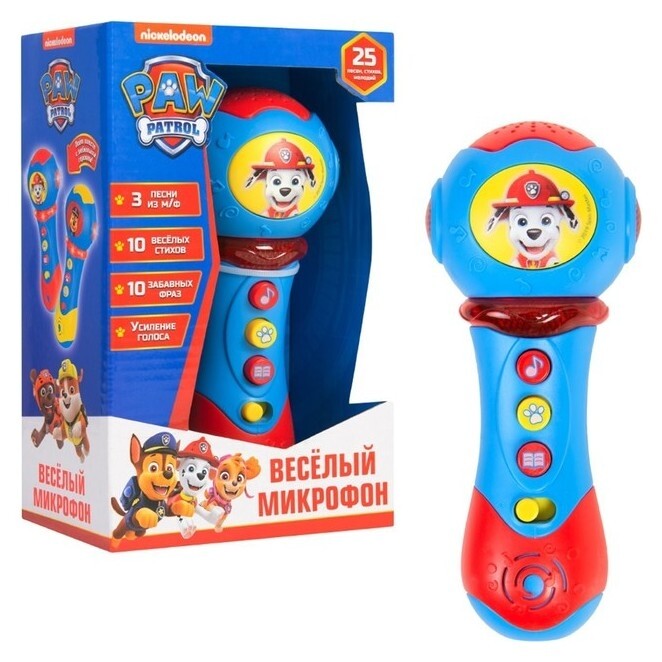 Музыкальный микрофон «Щенячий патруль», с усилителем  Paw patrol