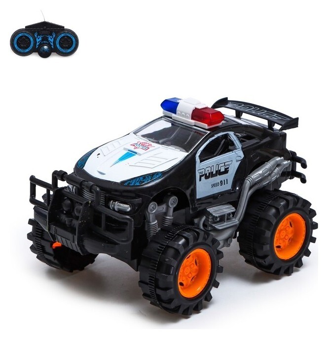 Машина радиоуправляемая «Дорожный патруль», работает от батареек, цвет чёрный  