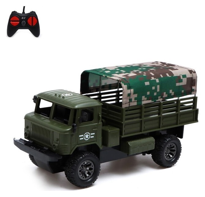 Грузовик радиоуправляемый «Военный», работает от аккумулятора, цвет зелёный  