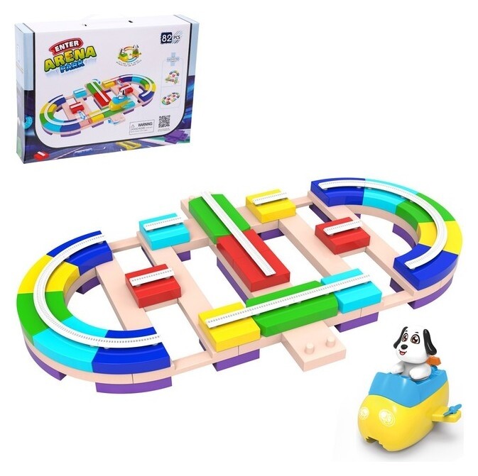 Автотрек Arena, подвижные элементы дороги, работает от батареек 