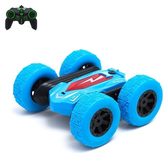 Машина - перевёртыш радиоуправляемая «Трюкач», работает от аккумулятора, цвет синий  