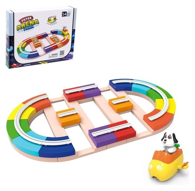 Автотрек Arena, подвижные элементы дороги, работает от батареек  