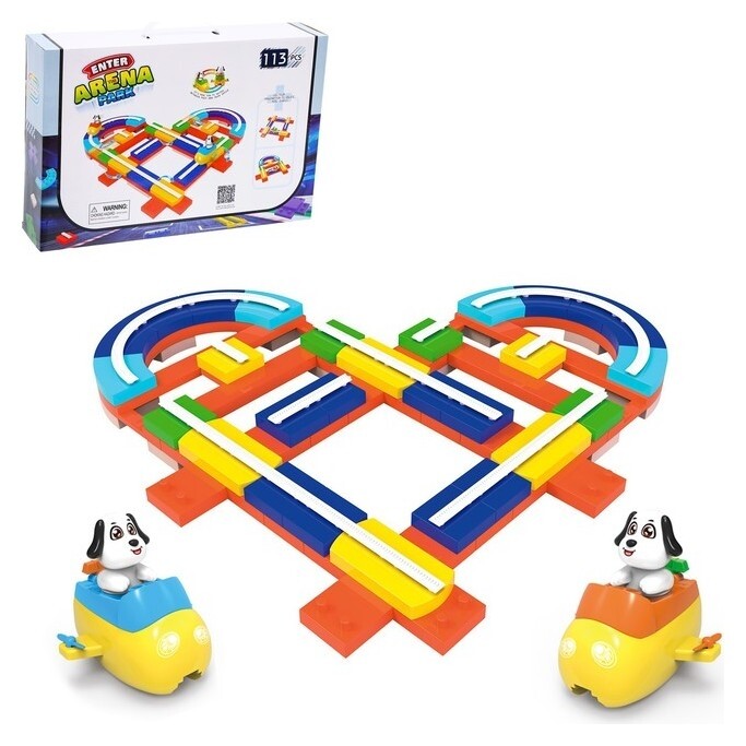 Автотрек Arena, подвижные элементы дороги, работает от батареек  