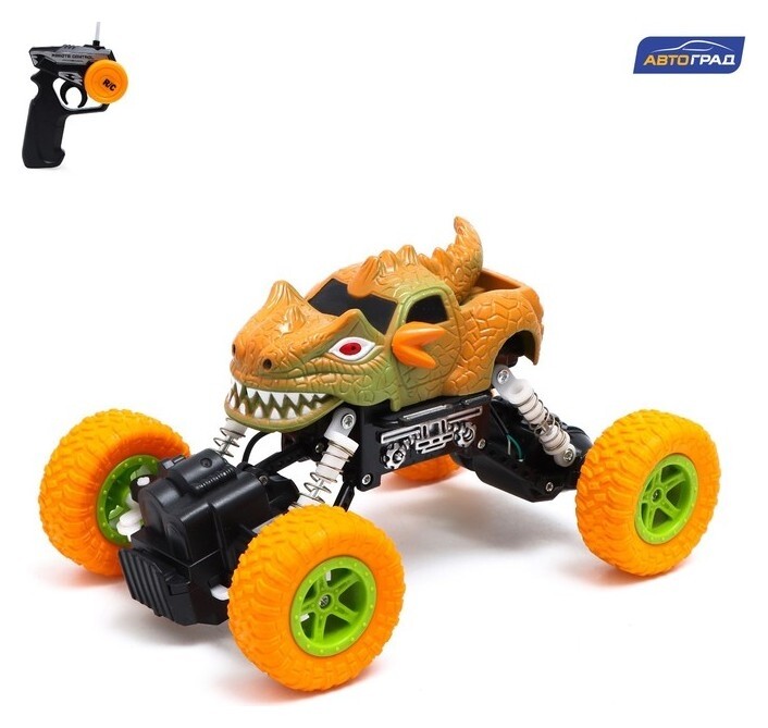 Джип радиоуправляемый Dino, работает от аккумулятора, цвет жёлтый  Автоград