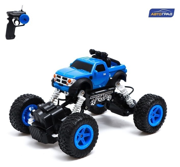 Джип радиоуправляемый «Краулер», работает от аккумулятора, цвет синий  Автоград