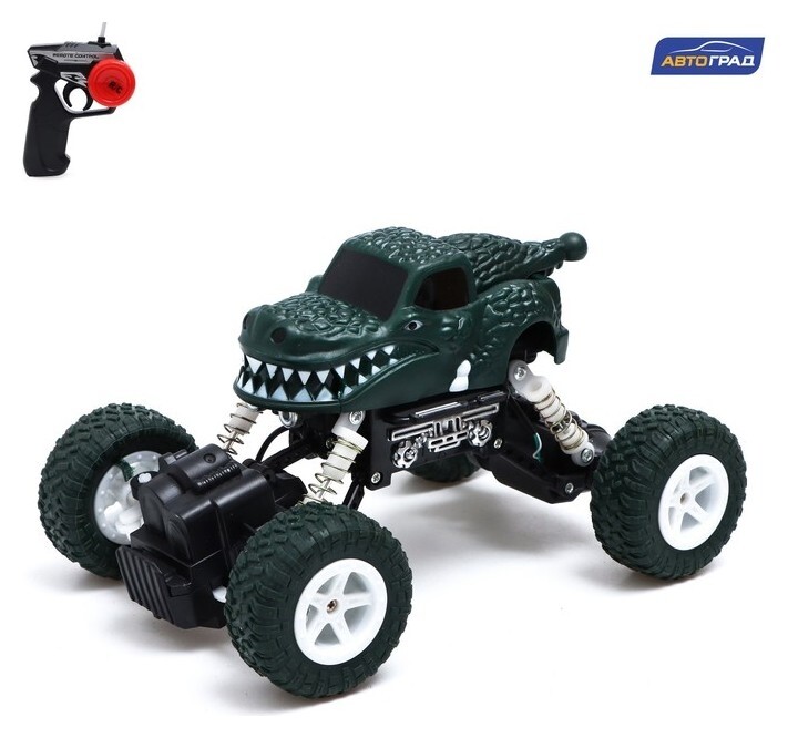 Джип радиоуправляемый Dino, работает от аккумулятора, цвет зелёный  Автоград