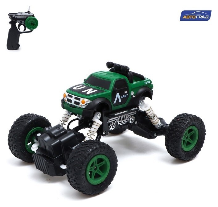 Джип радиоуправляемый «Армия», работает от аккумулятора, цвет зелёный  Автоград
