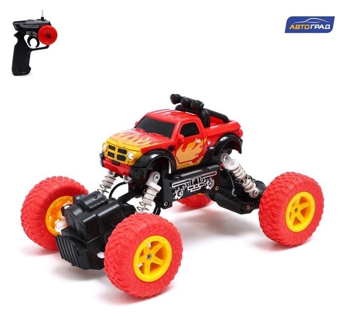 Джип радиоуправляемый «Краулер», работает от аккумулятора, цвет красный  Автоград