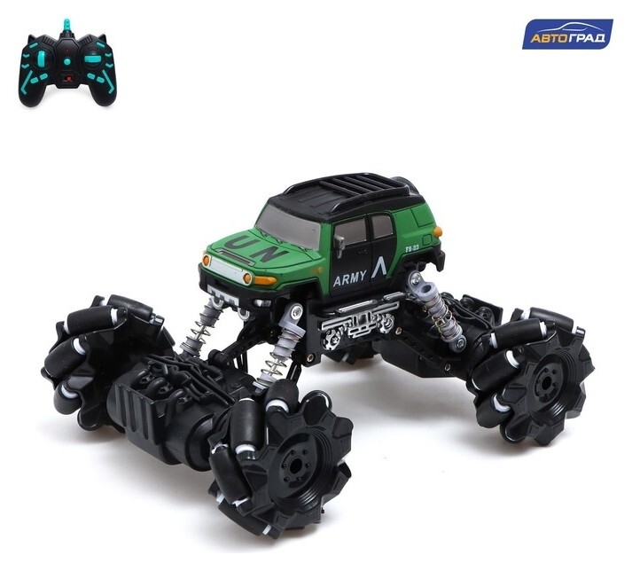 Джип радиоуправляемый «Армия», 4wd, дрифт, работает от аккумулятора, цвет зелёный  Автоград
