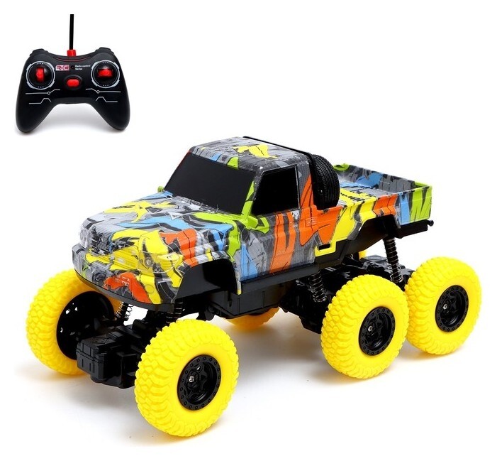 Джип радиоуправляемый «Граффити», 1:16, работает от аккумулятора, цвет жёлтый  