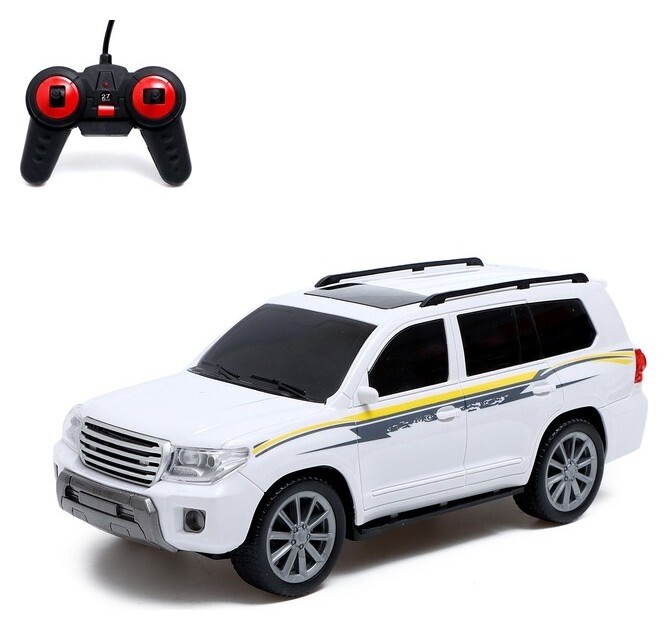 Джип радиоуправляемый «Крузер», 1:16, свет, работает от батареек, цвет белый  