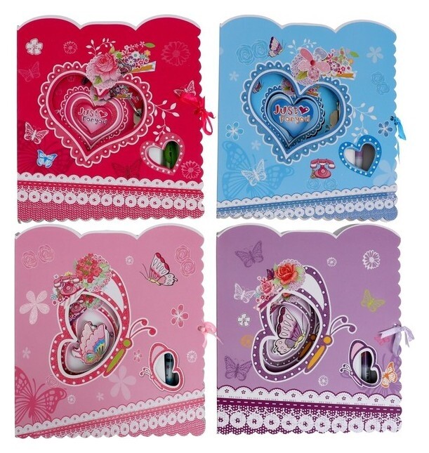 Записная книжка в подарочной коробке, на замочке А6, 50 листов, линия, цветы  Calligrata