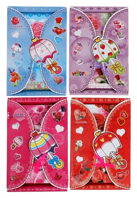 Записная книжка в подарочной коробке, на замочке А6+ 50 листов, линия, зонтик  Calligrata