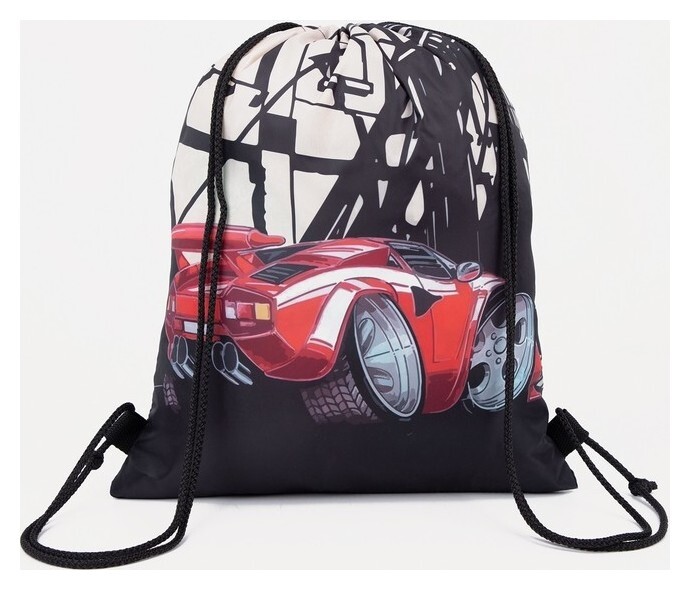 Мешок для обуви, цвет чёрный/красный  