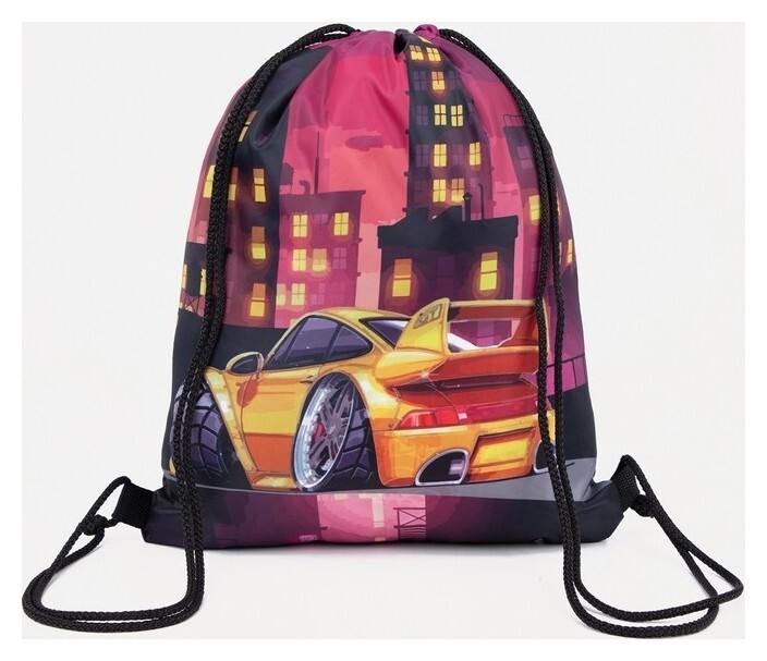 Мешок для обуви, цвет чёрный/оранжевый  