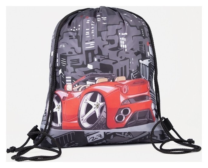 Мешок для обуви, цвет чёрный/красный  