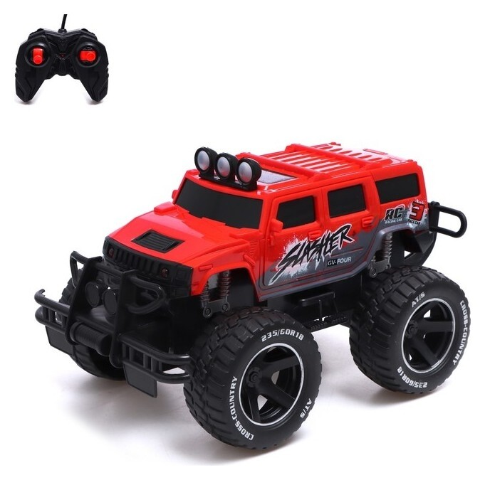 Джип радиоуправляемый «Бигфут», работает от аккумулятора, цвет красный  