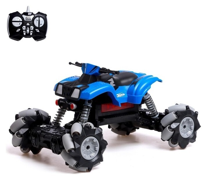 Квадроцикл радиоуправляемый Drift, двигается во все стороны, работает от аккумулятора, цвет синий  