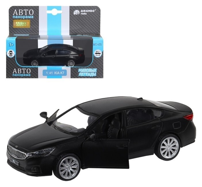 Машина металлическая KIA K7 1:41, черный, открываются двери, инерция  
