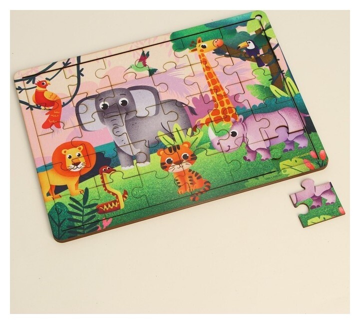 Пазл «Зоопарк» с подсказкой  Лесная мастерская