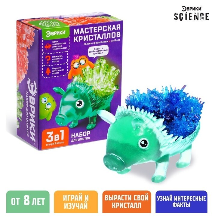Набор для опытов «Мастерская кристаллов»  Эврики