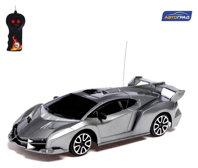 Машина радиоуправляемая «Суперкар», работает от батареек, цвет серый  Автоград